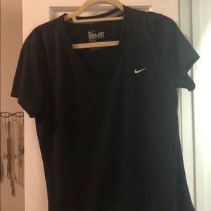 Black Dri-fit v-neck workout shirt